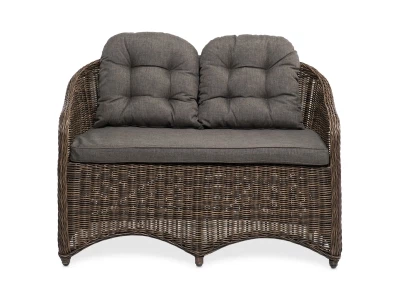 "Равенна" диван двухместный плетенный из ротанга, цвет коричневый