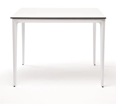 "Малага" обеденный стол из HPL 90х90см, цвет молочный, каркас белый