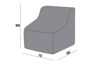 Защитный чехол на модуль Лунго прямой 74×86×65 см, цвет темно-серый