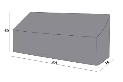 Защитный чехол на диван Канны, трехместный 204×74×69 см, цвет серый