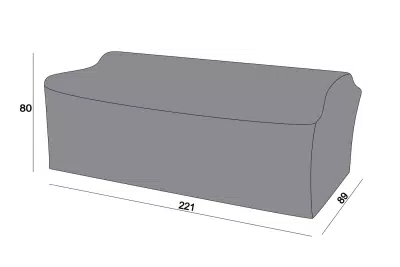 Защитный чехол на диван Капучино, трехместный 222×86,5×81,5 см, цвет серый