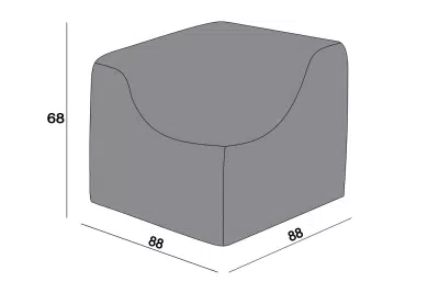 Защитный чехол на модуль Лунго угловой 86×86×65 см, цвет темно-серый