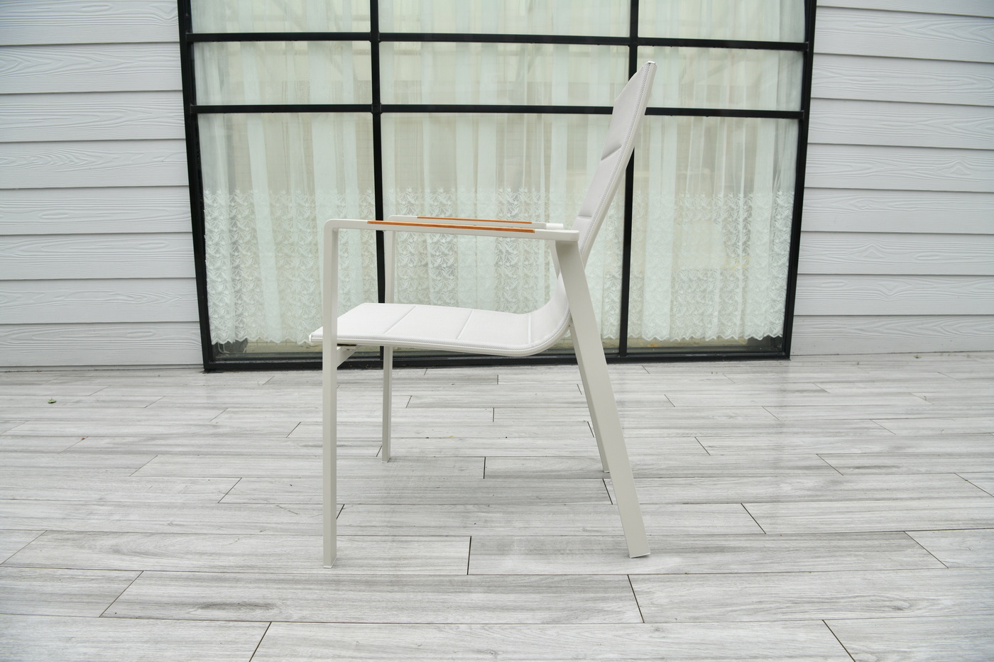 "Кейптаун" стул алюминиевый, ткань текстилен, цвет белый