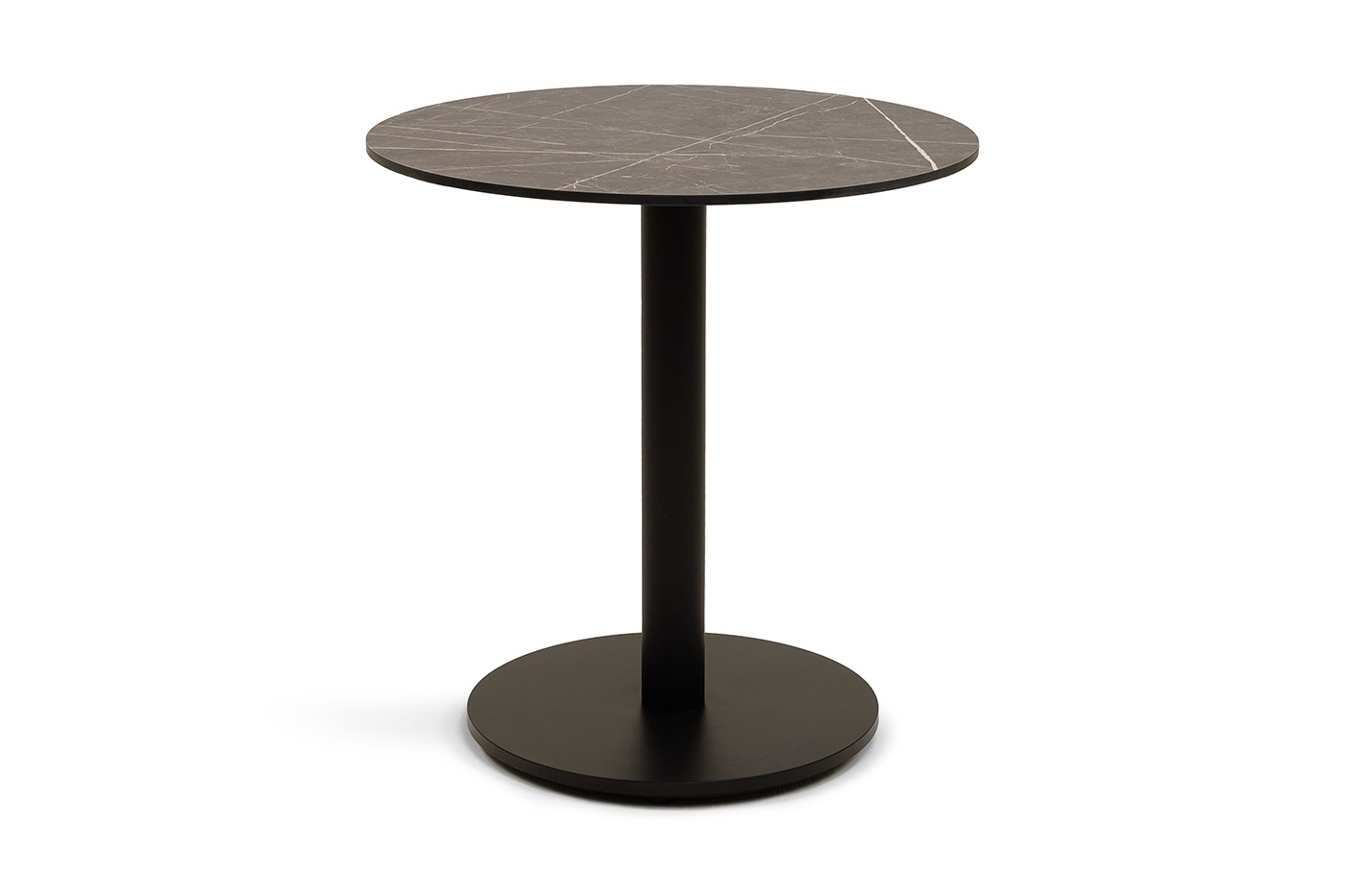 "Каффе" стол из HPL круглый Ø70см, цвет "серый мрамор", подстолье стальное "Каффе" стол из HPL круглый Ø70см, цвет "серый мрамор", подстолье стальное