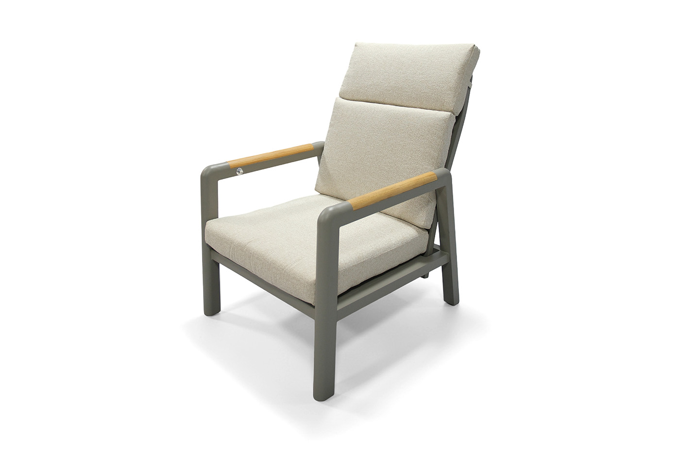 "Бари" кресло, каркас алюминий, цвет светло-серый 