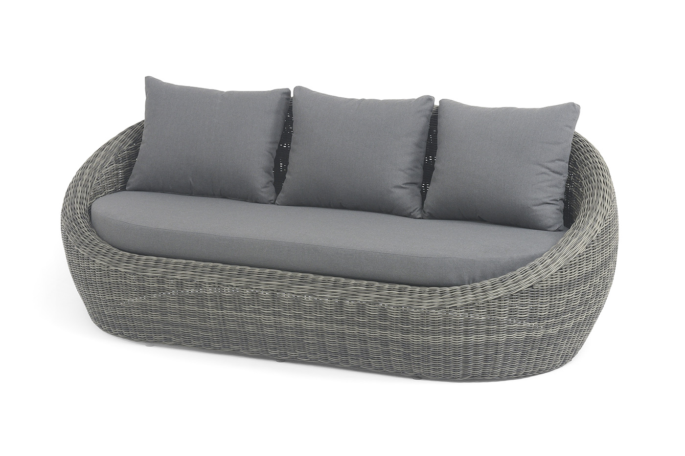 "Барселона" диван из искусственного ротанга трехместный, цвет графит