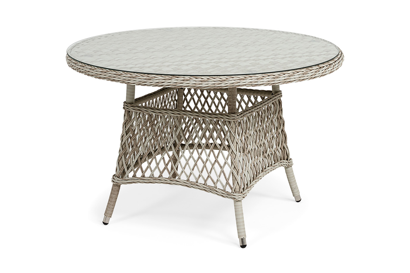 "Эспрессо" плетеный круглый стол, диаметр 118 см, цвет бежевый