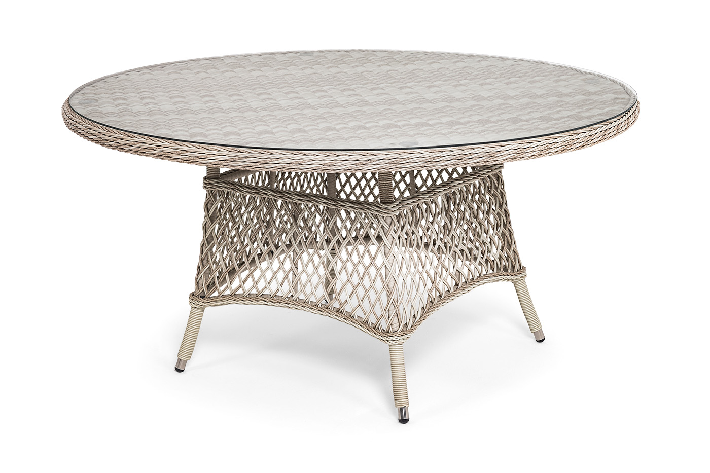 "Эспрессо" плетеный круглый стол, диаметр 150 см, цвет бежевый