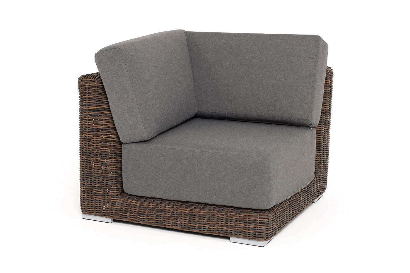 "Капри" модуль диванный угловой с подушками, цвет коричневый