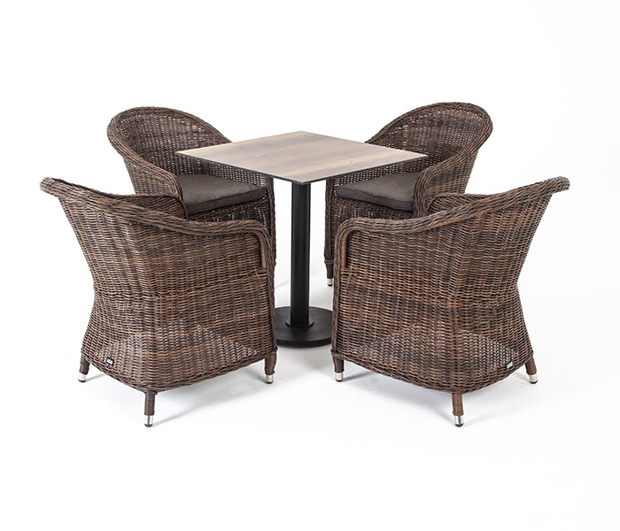 "Каффе" обеденная группа на 4 персоны, стулья коричневые "Каффе" обеденная группа на 4 персоны, стулья коричневые