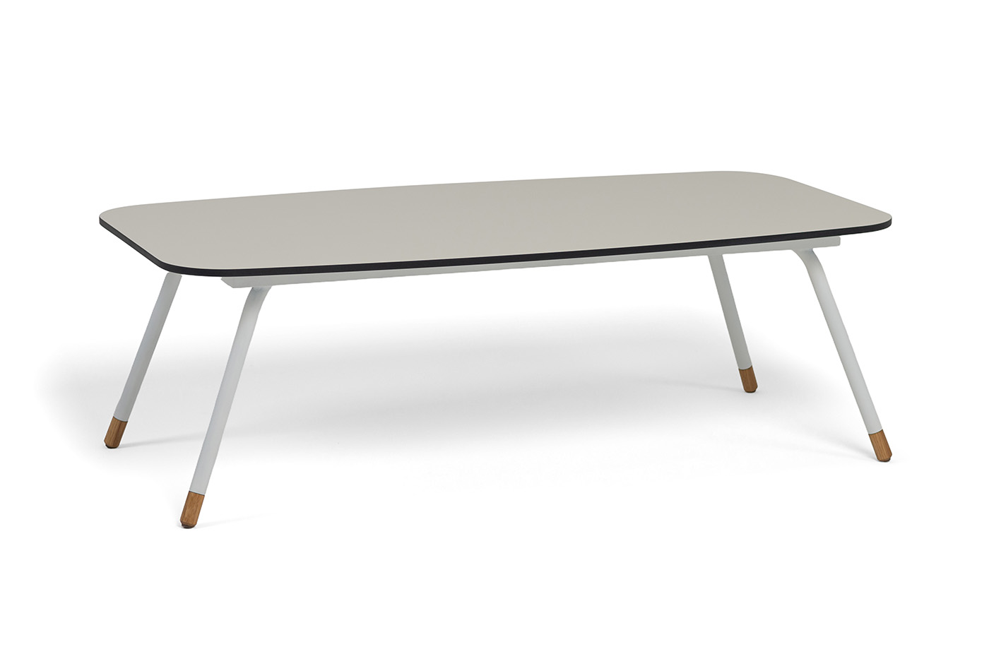 "Верона" журнальный стол из HPL 120х65, H40, каркас белый муар, цвет столешницы "крем"