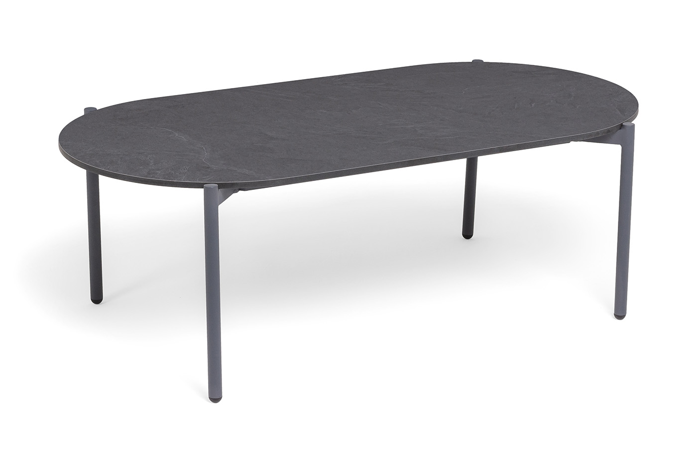 "Диего" журнальный стол из HPL 120х60 H45, цвет "серый гранит", каркас темно-серый (RAL7024) муар