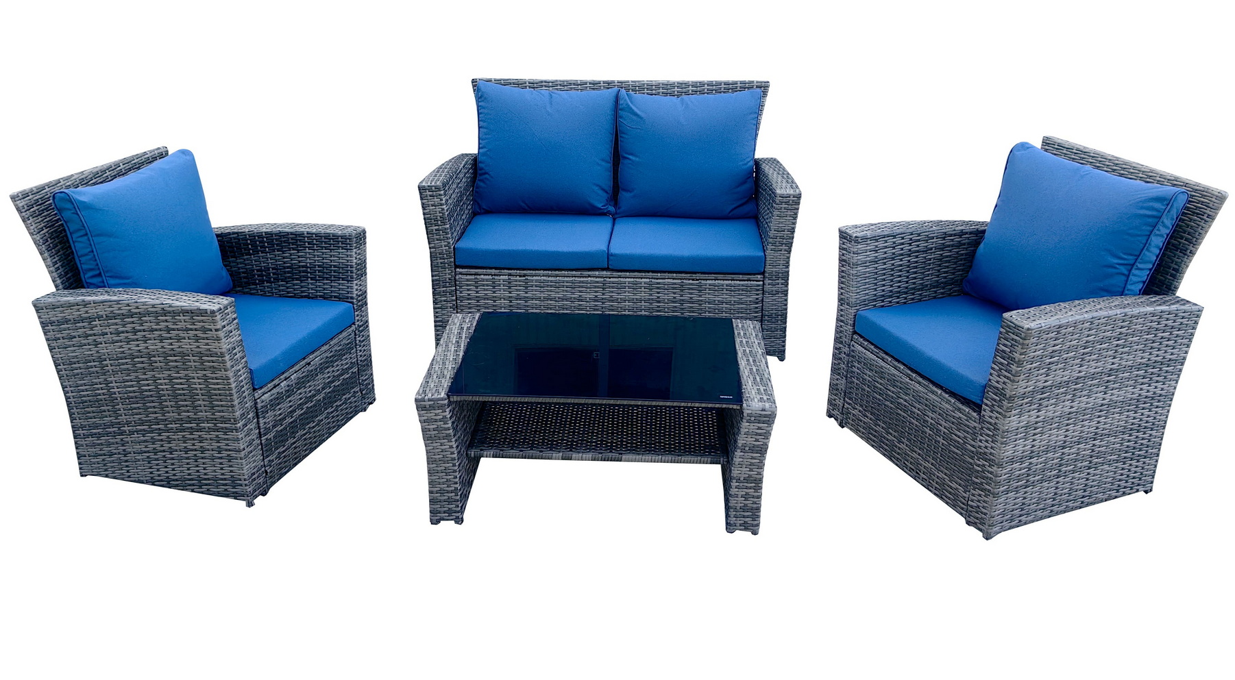 "Портленд" лаунж-зона из искусственного ротанга на 4 персоны, цвет серый