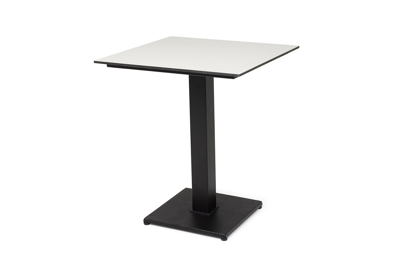 "Каффе" стол из HPL квадратный 75х75см, цвет молочный, подстолье черное чугун  "Каффе" стол из HPL квадратный 75х75см, цвет молочный, подстолье черное чугун