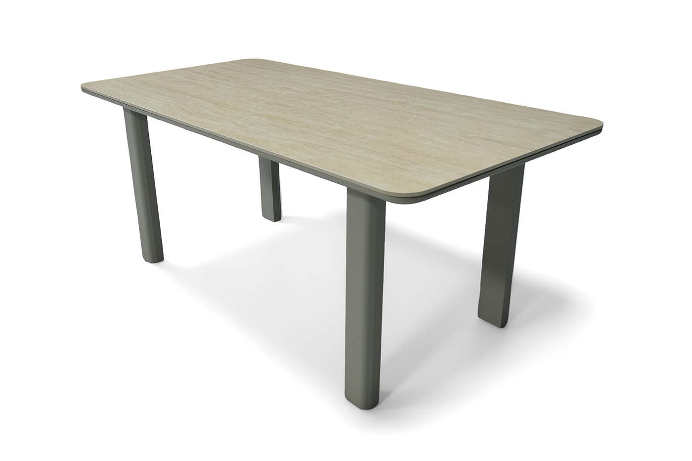 "Витория" обеденный стол из алюминия, столешница из искусственного камня