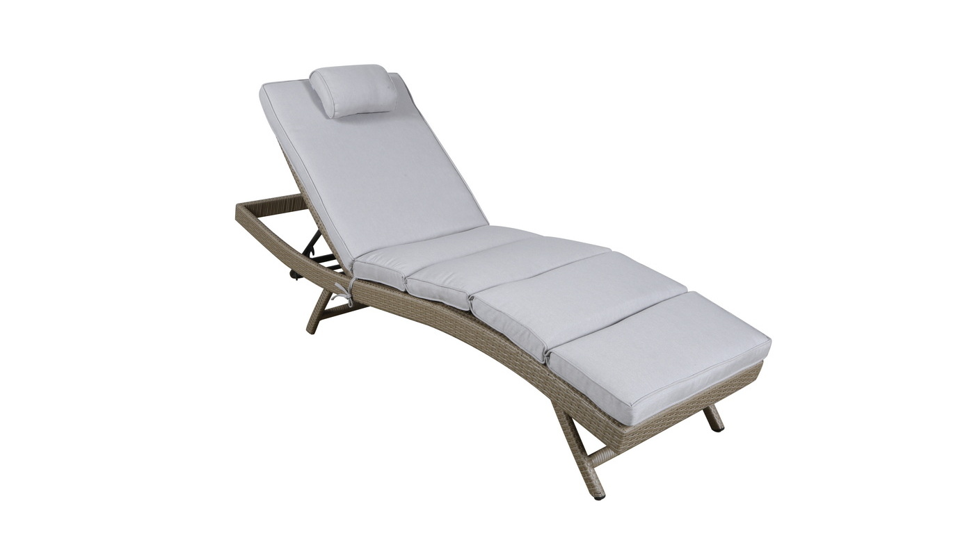 "Лиссабон" шезлонг из искусственного ротанга, цвет соломенный