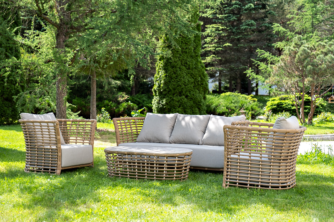 "Валенсия" лаунж-зона из искусственного ротанга, цвет соломенный