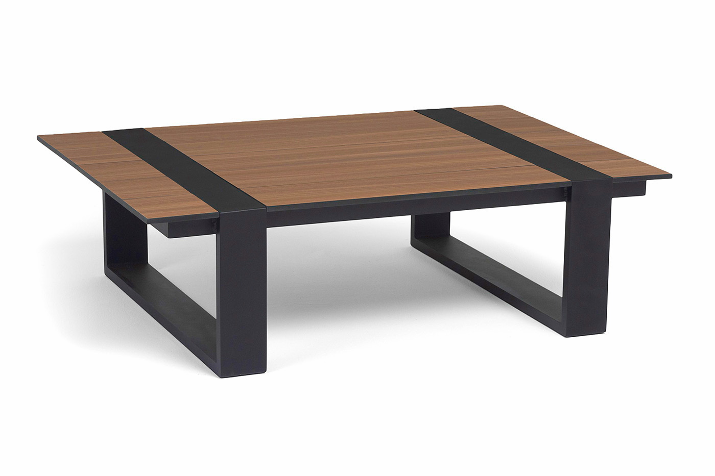 "Тулон" журнальный стол 120х85, H35 см из HPL, цвет "дуб", каркас черный (RAL9005) муар