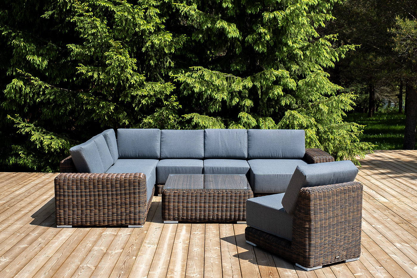 "Капри" трансформирующаяся лаунж-зона из искусственного ротанга, цвет коричневый