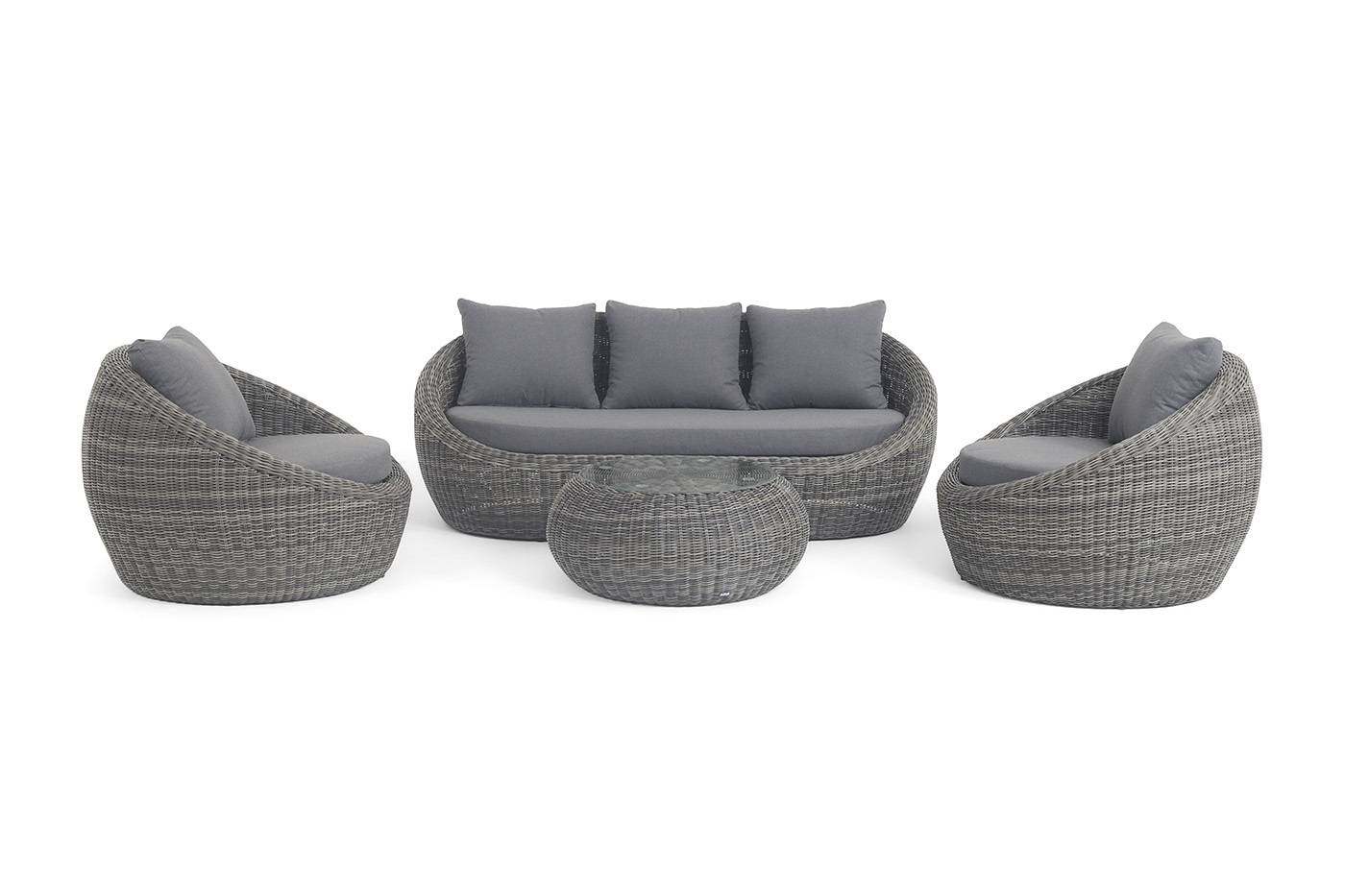 "Барселона" лаунж-зона из искусственного ротанга, цвет графит