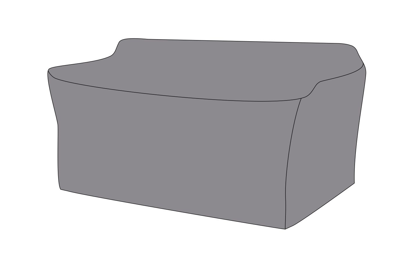 Защитный чехол на диван Касабланка, двухместный 159×82×70 см, цвет серый