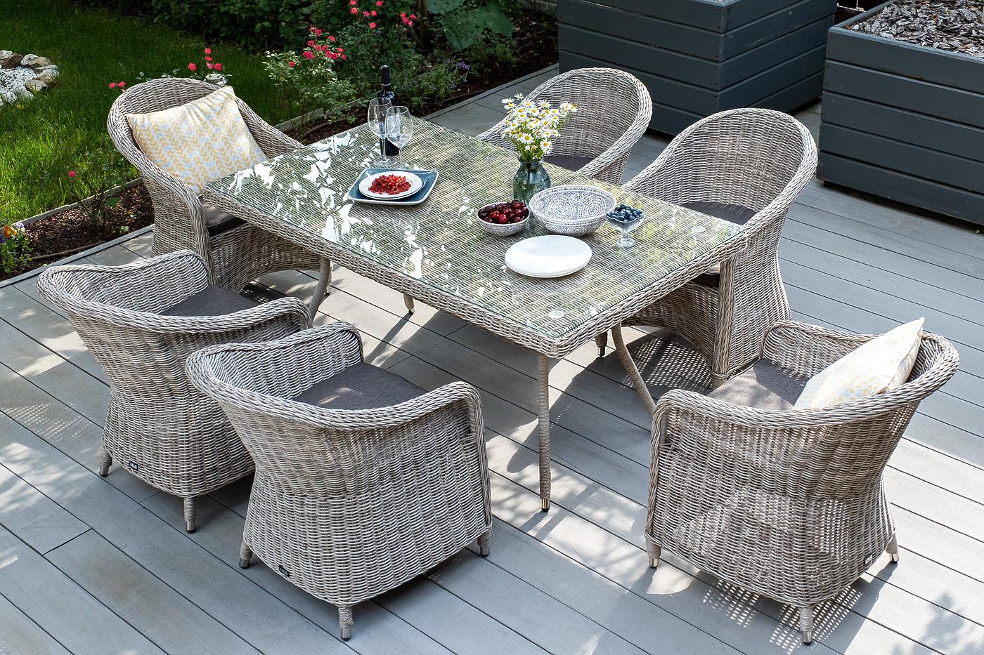 "Эспрессо" обеденная группа плетеная, цвет бежевый "Эспрессо" обеденная группа плетеная, цвет бежевый