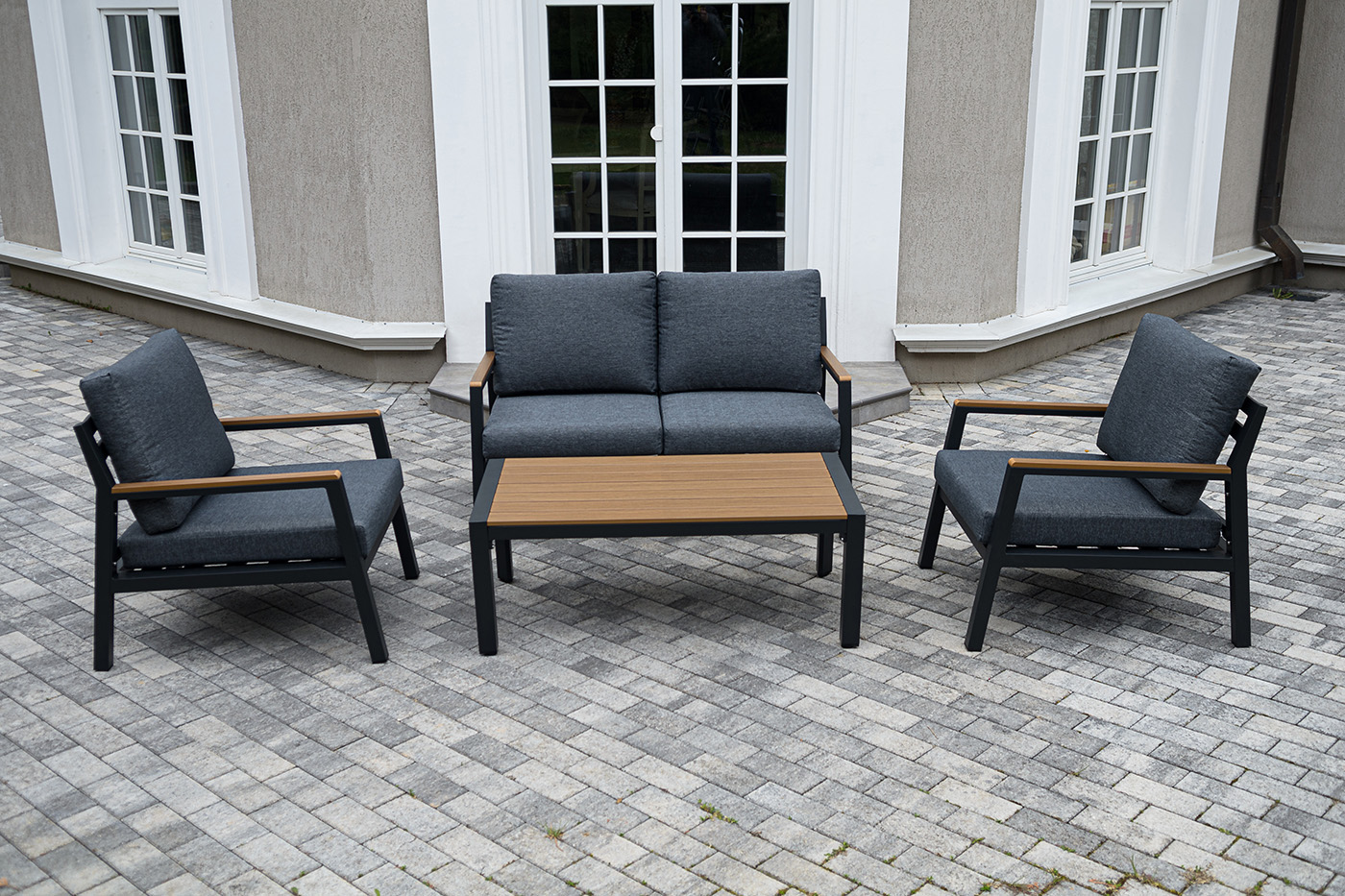 "Камелия" лаунж-зона 4-местная из алюминия, цвет темно-серый (К)