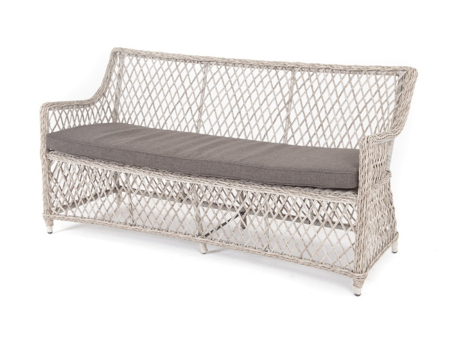 "Латте" диван двухместный из искусственного ротанга, цвет бежевый
