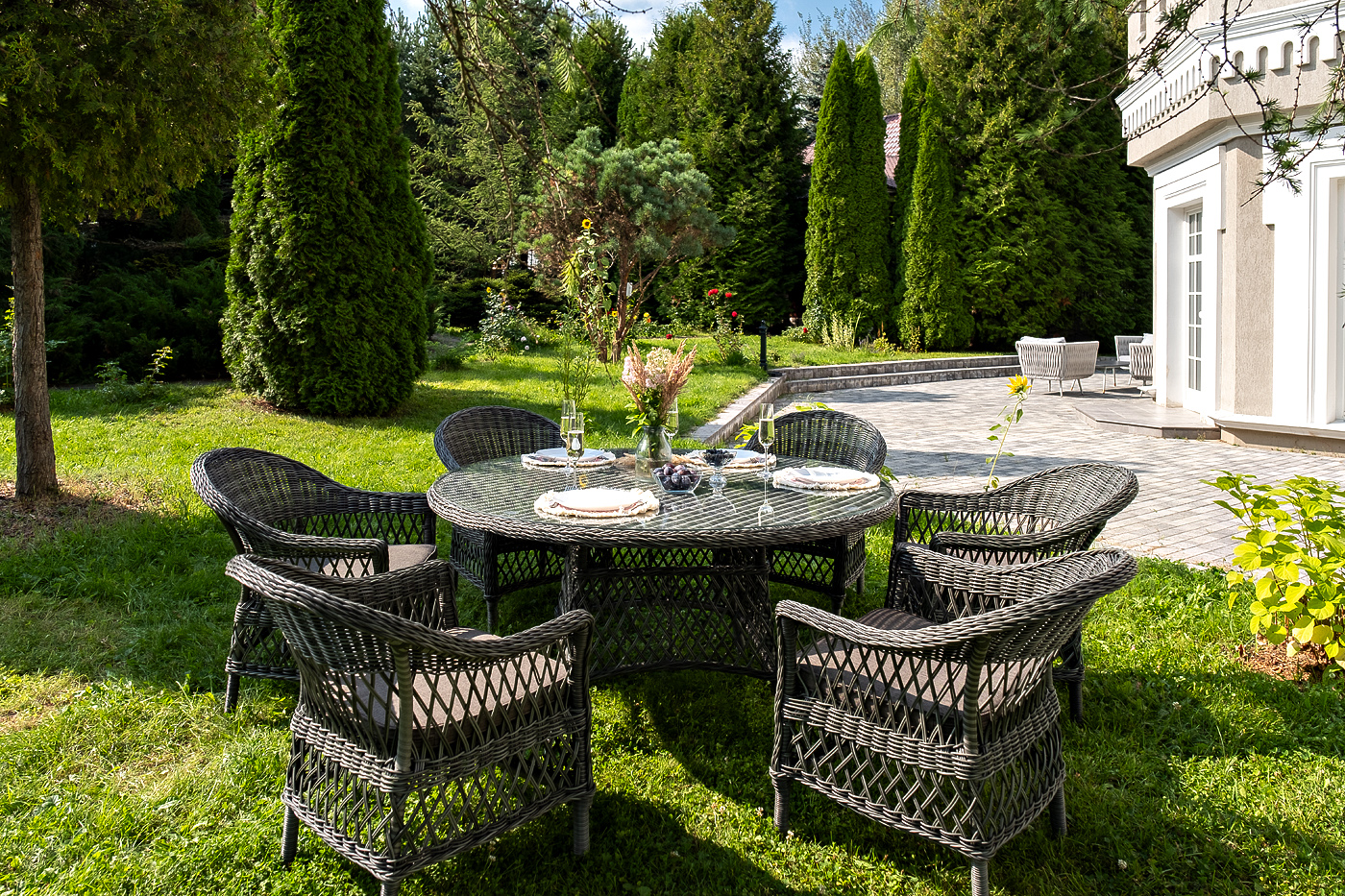 "Эспрессо–150 S" обеденная группа плетеная, цвет графит