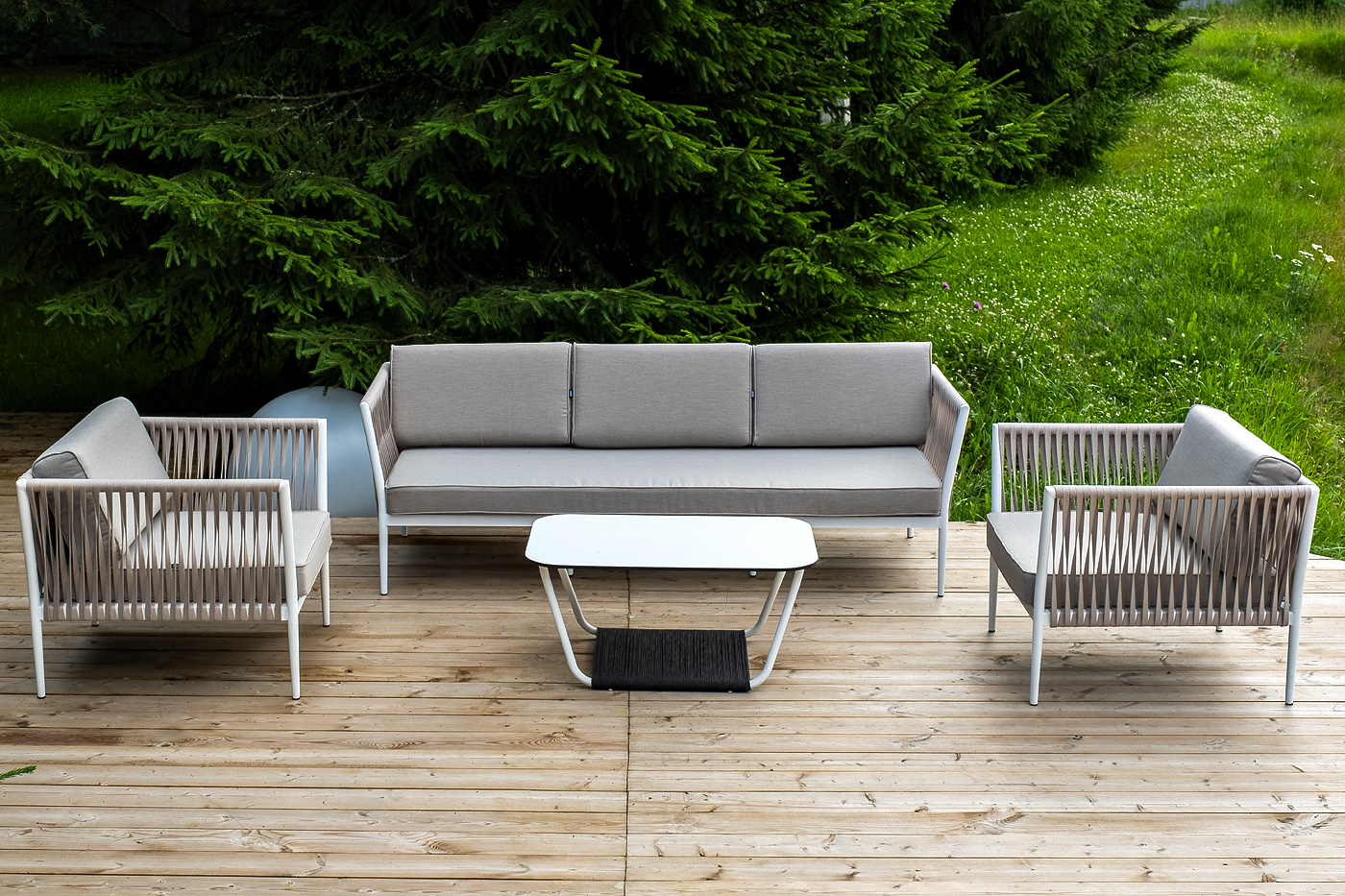 "Касабланка" лаунж-зона плетеная из роупа 5-местная, цвет бежевый