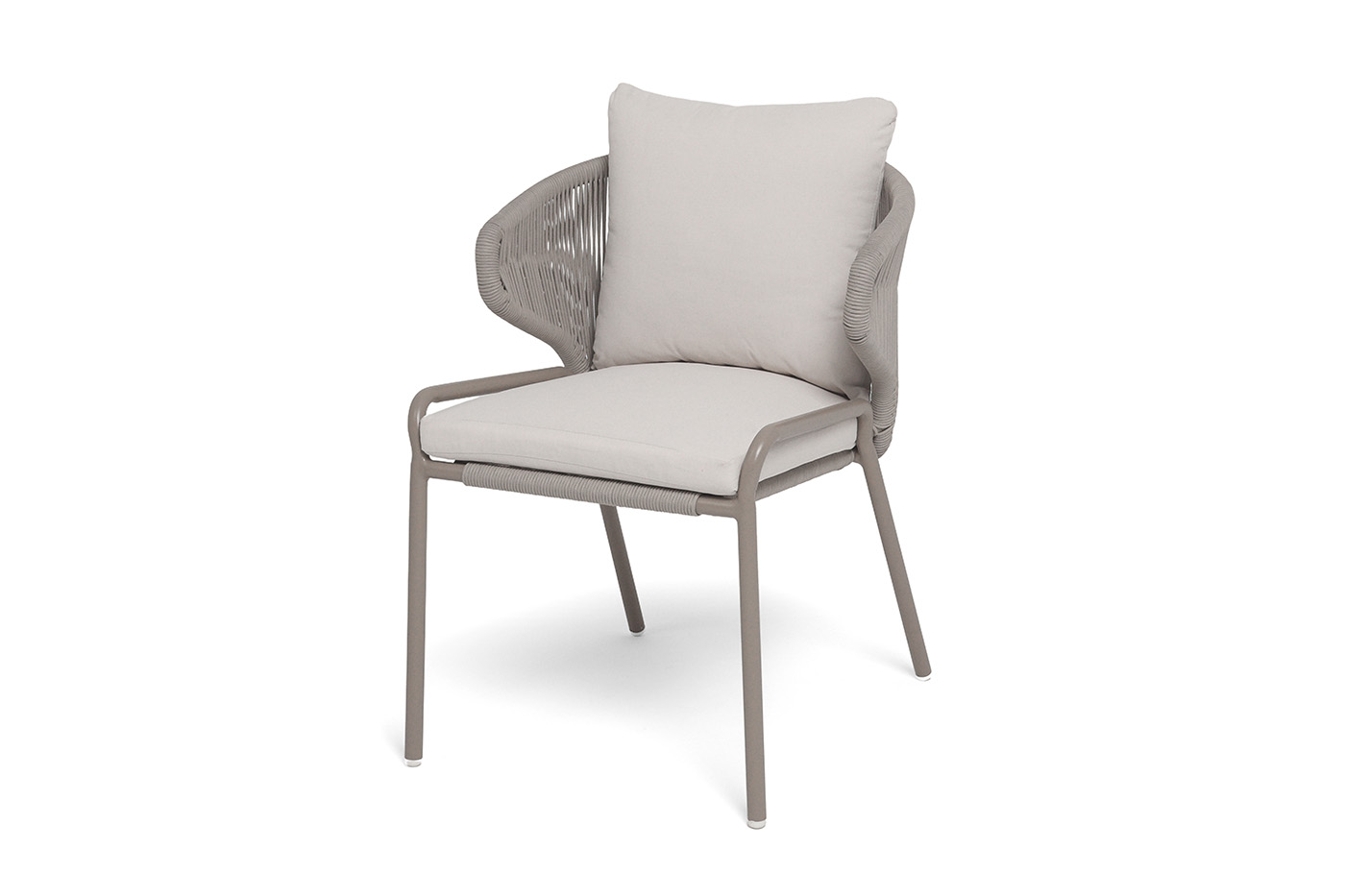 "Альмерия" стул плетеный из роупа, каркас из алюминия, цвет бежевый