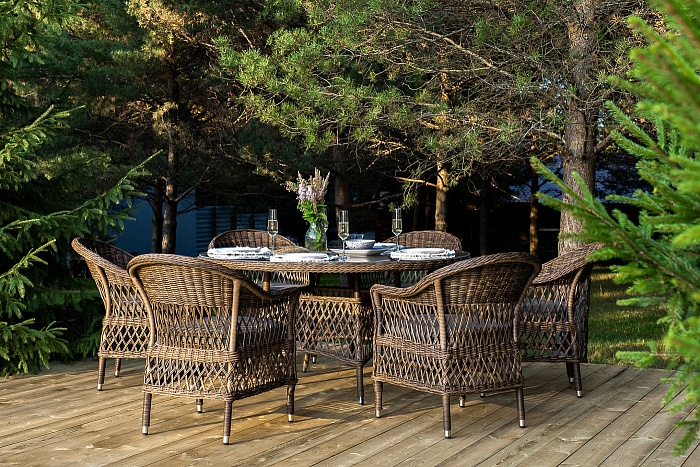 Эспрессо-150 S обеденная группа плетеная, цвет коричневый - фото 2