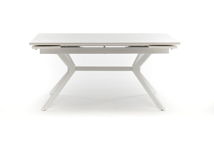 Меркурий стол интерьерный раздвижной обеденный из керамики, цвет белый глянцевый - фото 4