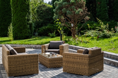 "Боно" лаунж-зона из искусственного ротанга, цвет соломенный  "Боно" лаунж-зона из искусственного ротанга, цвет соломенный