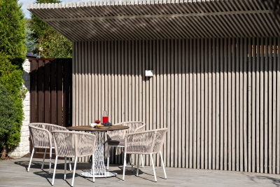 "Диего" обеденная группа на 4 персоны, круглый стол "дуб", цвет бежевый "Диего" обеденная группа на 4 персоны, круглый стол "дуб", цвет бежевый