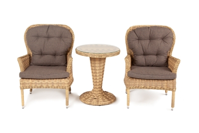 "Алиса" кофейный комплект из искусственного ротанга, цвет соломенный