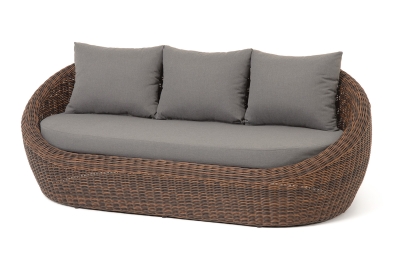 "Барселона" диван из искусственного ротанга трехместный, цвет коричневый