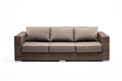 "Боно" диван из искусственного ротанга трехместный, цвет коричневый