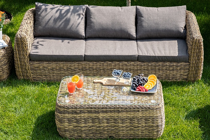 Кальяри журнальный столик из искусственного ротанга (гиацинт), цвет соломенный - фото 3