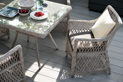 "Айриш" обеденная группа плетеная на 4 персоны, цвет бежевый "Айриш" обеденная группа плетеная на 4 персоны, цвет бежевый