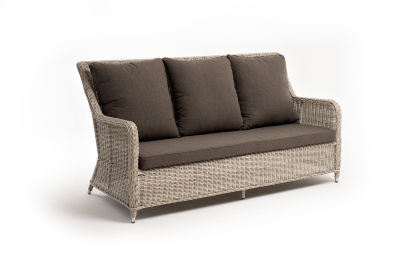 "Гляссе" диван трехместный из искусственного ротанга, цвет бежевый