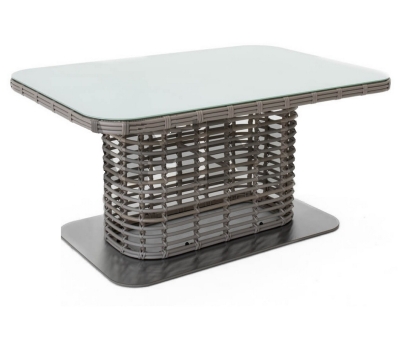 "Блисс" плетеный стол из искусственного ротанга 141х92х75см, цвет молочный "Блисс" плетеный стол из искусственного ротанга 141х92х75см, цвет молочный