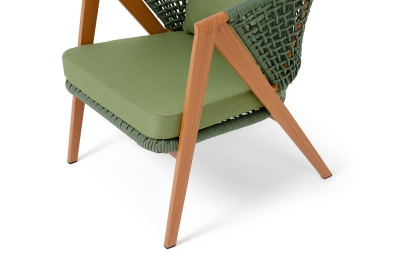 "Амстердам" кресло плетеное из роупа, каркас алюминий, роуп зеленый круглый, ткань зеленая "Амстердам" кресло плетеное из роупа, каркас алюминий, роуп зеленый круглый, ткань зеленая