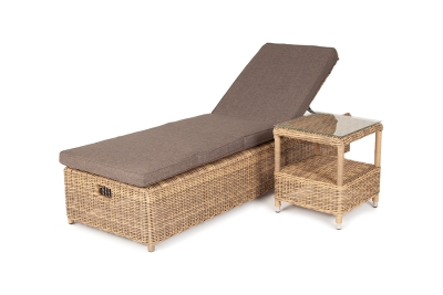 "Рим" комплект шезлонг со столиком, цвет соломенный