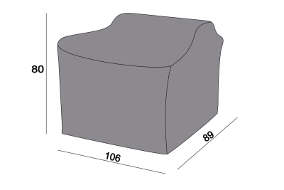 Защитный чехол на кресло Капучино 106×89×80 см, цвет серый