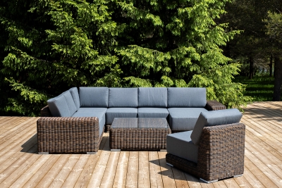 "Капри" трансформирующаяся лаунж-зона из искусственного ротанга, цвет коричневый