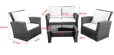 "Портленд" лаунж-зона из искусственного ротанга на 4 персоны, цвет коричневый (К)