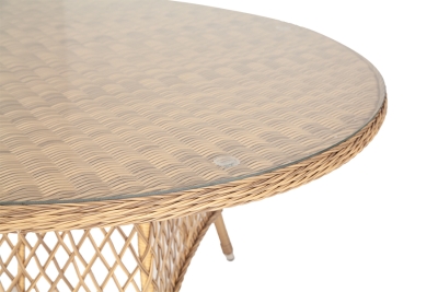 "Эспрессо" плетеный круглый стол, диаметр 150 см, цвет соломенный