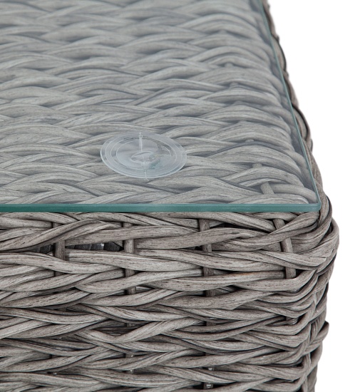 Лунго журнальный столик плетеный (гиацинт), цвет серый - фото 12