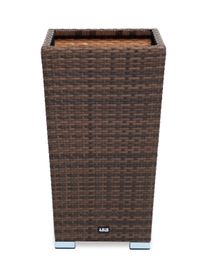 "Капучино" кашпо для цветов плетеное из искусственного ротанга, цвет коричневый